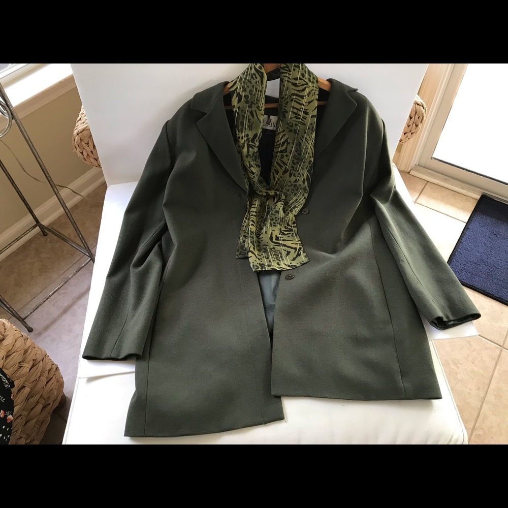Moss Green Pants Suit by Lord & Taylor - Size 12.